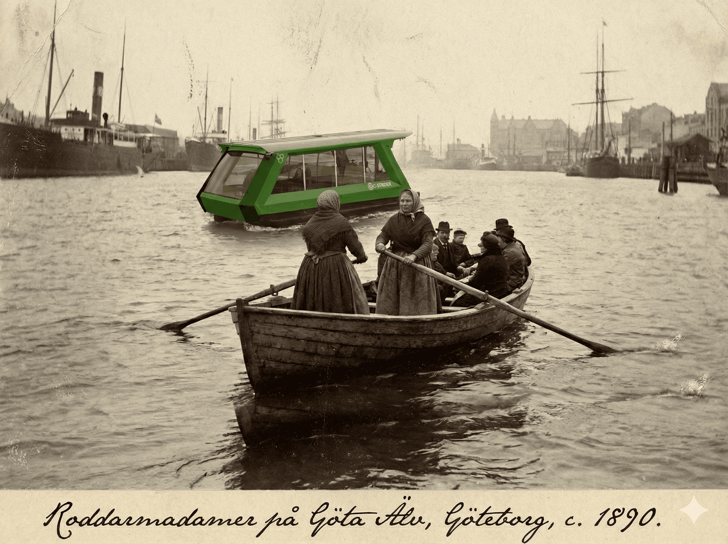 Roddarmadamer på Göta Älv, Göteborg, c. 1890
