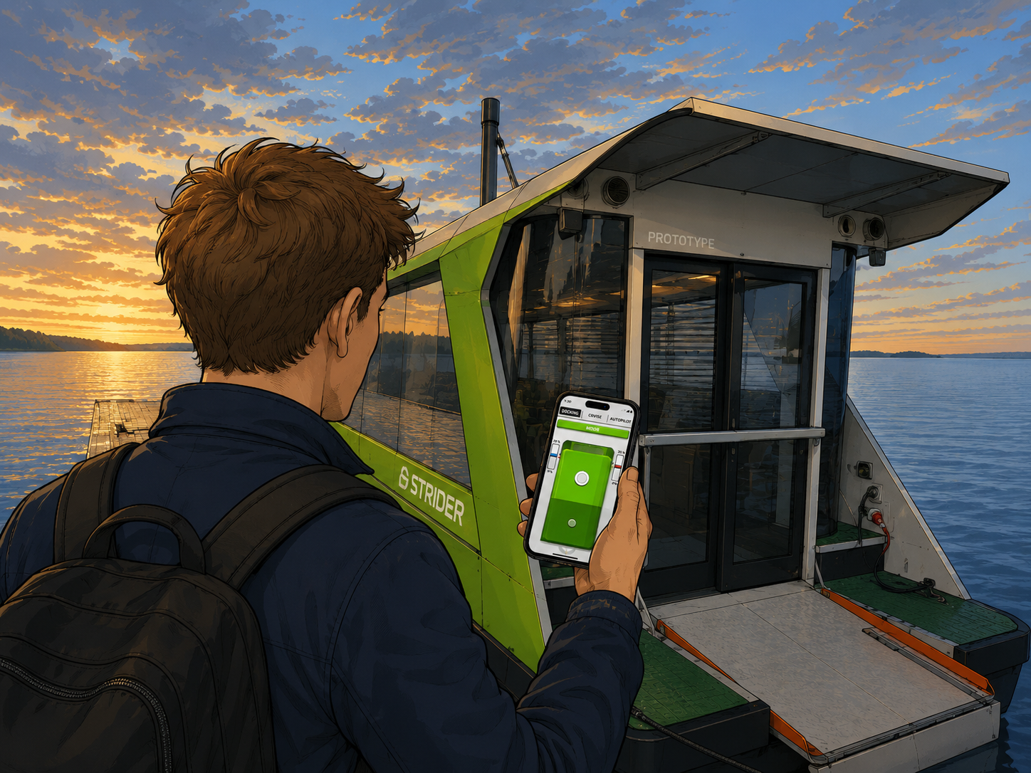 Person starting the ferry via their app