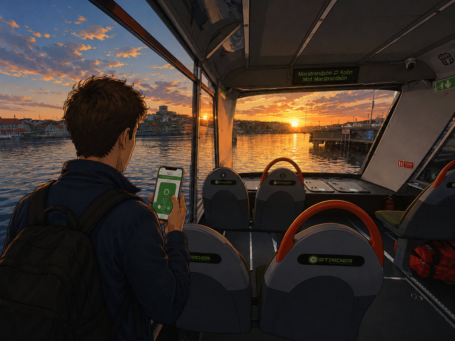 Person steering Cstrider via app on board